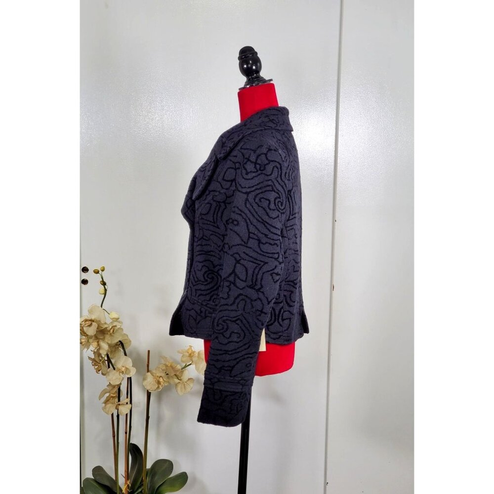 NWT Vertigo Paris Women's Black Wool Modern Day Pea Coat Size XL 1122 - Picture 4 of 13